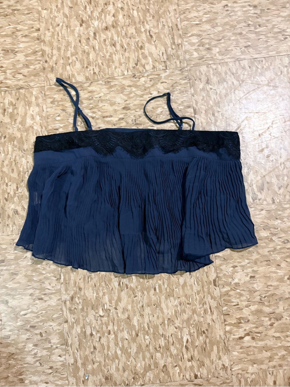 Y2K Free People Intimately Dark Navy Pleated Cami